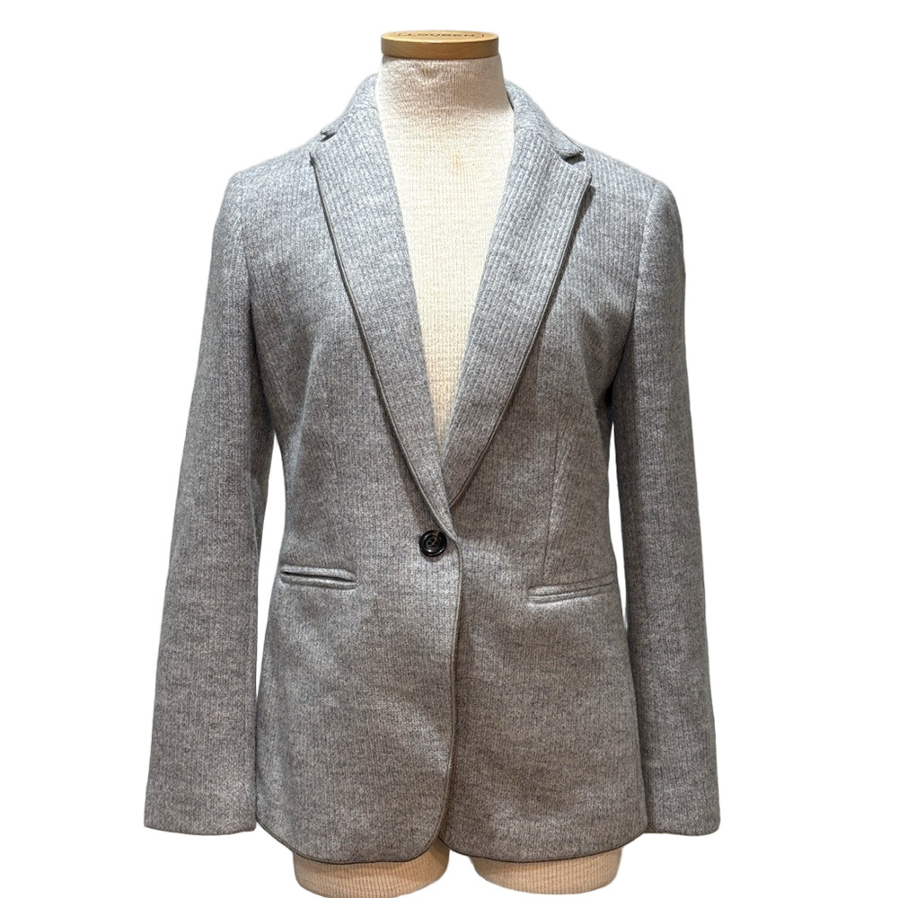 Ann Taylor sz 4 grey wool blend business blazer